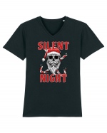 Silent Night Skull Santa Tricou mânecă scurtă guler V Bărbat Presenter