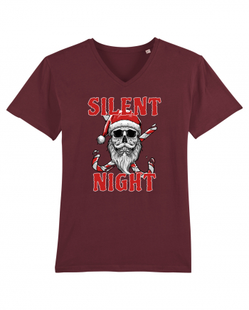 Silent Night Skull Santa Burgundy