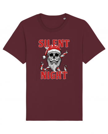 Silent Night Skull Santa Burgundy