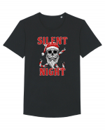 Silent Night Skull Santa Tricou mânecă scurtă guler larg Bărbat Skater