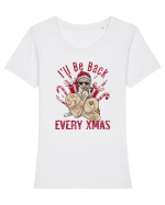 I'll Be Back Every Xmas Tricou mânecă scurtă guler larg fitted Damă Expresser