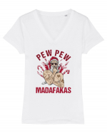 Pew Pew Madafakas Tricou mânecă scurtă guler V Damă Evoker