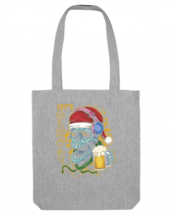 Skull Santa Let's Beer Party Heather Grey