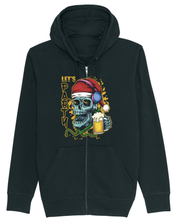Skull Santa Let's Beer Party Black