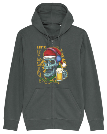 Skull Santa Let's Beer Party Anthracite