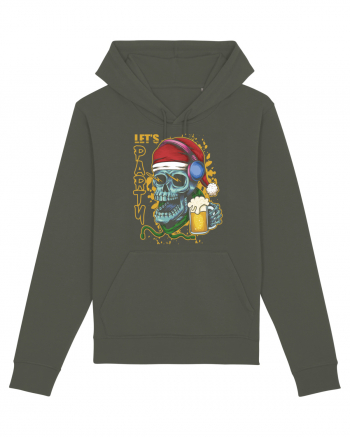 Skull Santa Let's Beer Party Khaki