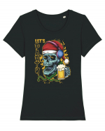 Skull Santa Let's Beer Party Tricou mânecă scurtă guler larg fitted Damă Expresser