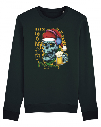 Skull Santa Let's Beer Party Black