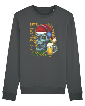 Skull Santa Let's Beer Party Anthracite