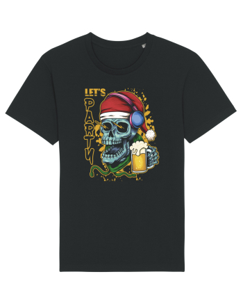 Skull Santa Let's Beer Party Black