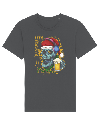 Skull Santa Let's Beer Party Anthracite