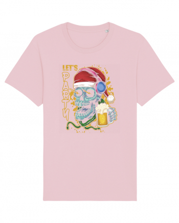 Skull Santa Let's Beer Party Cotton Pink