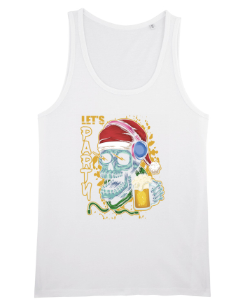 Skull Santa Let's Beer Party White