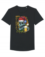 Skull Santa Let's Beer Party Tricou mânecă scurtă guler larg Bărbat Skater