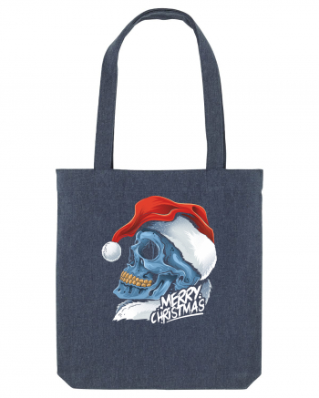 Xmas Santa Skull Midnight Blue