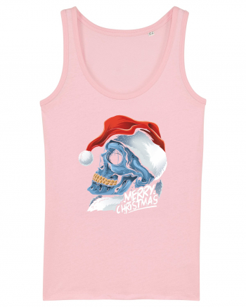 Xmas Santa Skull Cotton Pink