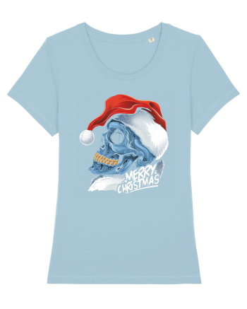 Xmas Santa Skull Sky Blue