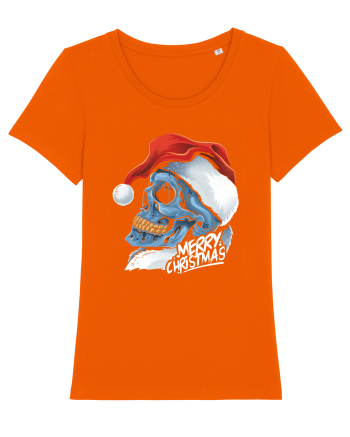 Xmas Santa Skull Bright Orange