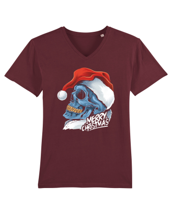 Xmas Santa Skull Burgundy