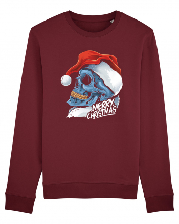 Xmas Santa Skull Burgundy