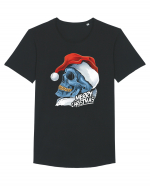 Xmas Santa Skull Tricou mânecă scurtă guler larg Bărbat Skater