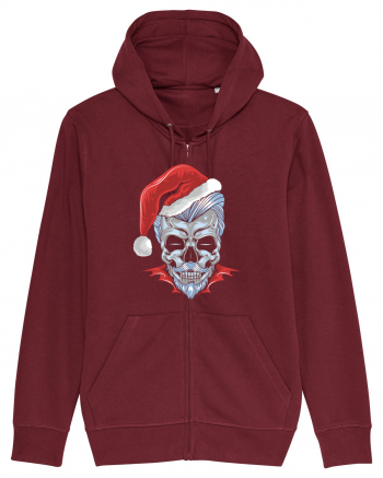 Xmas Skull Joker Beard Santa Burgundy