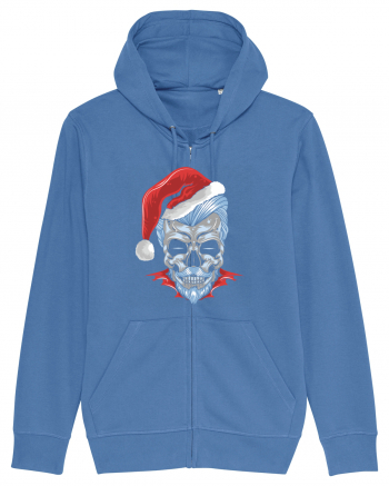 Xmas Skull Joker Beard Santa Bright Blue