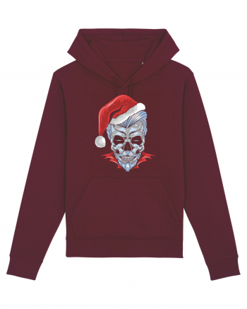 Xmas Skull Joker Beard Santa Burgundy