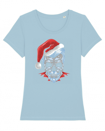 Xmas Skull Joker Beard Santa Sky Blue