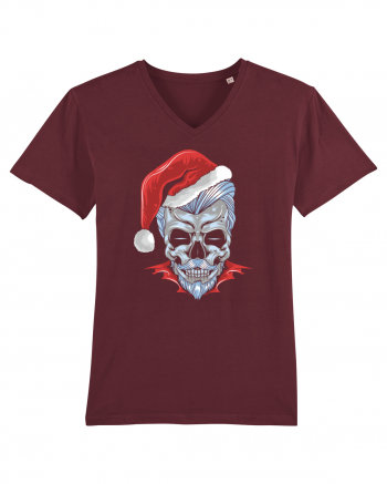 Xmas Skull Joker Beard Santa Burgundy