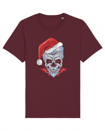 Xmas Skull Joker Beard Santa Burgundy