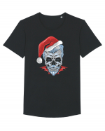 Xmas Skull Joker Beard Santa Tricou mânecă scurtă guler larg Bărbat Skater