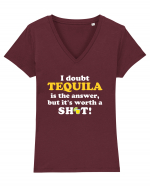 TEQUILA Tricou mânecă scurtă guler V Damă Evoker