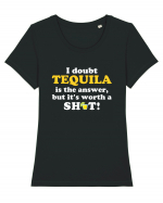 TEQUILA Tricou mânecă scurtă guler larg fitted Damă Expresser