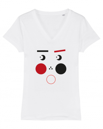 Scared Face Design White