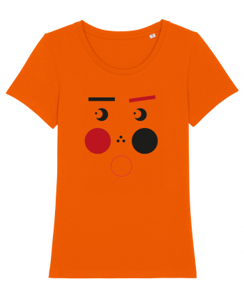 Scared Face Design Bright Orange