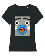 Funky Monkey Design Tricou mânecă scurtă guler larg fitted Damă Expresser