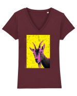 neon goat #2 Tricou mânecă scurtă guler V Damă Evoker