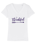 Thankful Tricou mânecă scurtă guler V Damă Evoker
