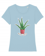Planta Aloe Vera Tricou mânecă scurtă guler larg fitted Damă Expresser