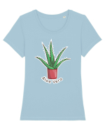 Planta Aloe Vera Tricou mânecă scurtă guler larg fitted Damă Expresser
