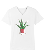 Planta Aloe Vera Tricou mânecă scurtă guler V Bărbat Presenter