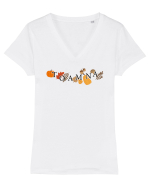 Toamna Tricou mânecă scurtă guler V Damă Evoker