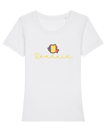 Romania Harta Tricolora White