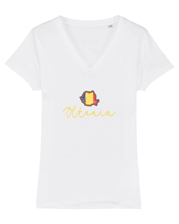 Oltenia Romania Harta Tricolora White