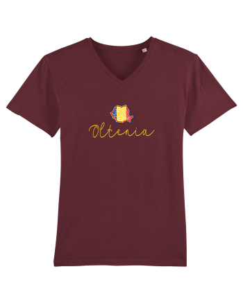 Oltenia Romania Harta Tricolora Burgundy