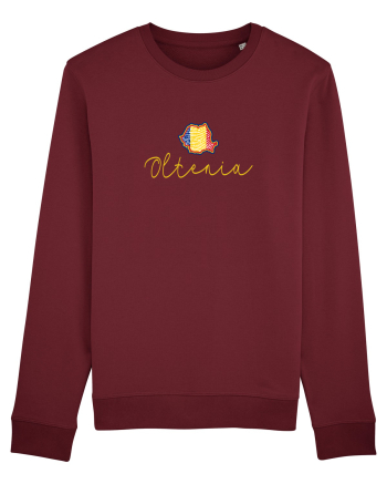 Oltenia Romania Harta Tricolora Burgundy