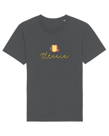 Oltenia Romania Harta Tricolora Anthracite