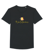 Moldova Romania Harta Tricolora Tricou mânecă scurtă guler larg Bărbat Skater
