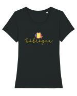 Dobrogea Romania Harta Tricolora Tricou mânecă scurtă guler larg fitted Damă Expresser